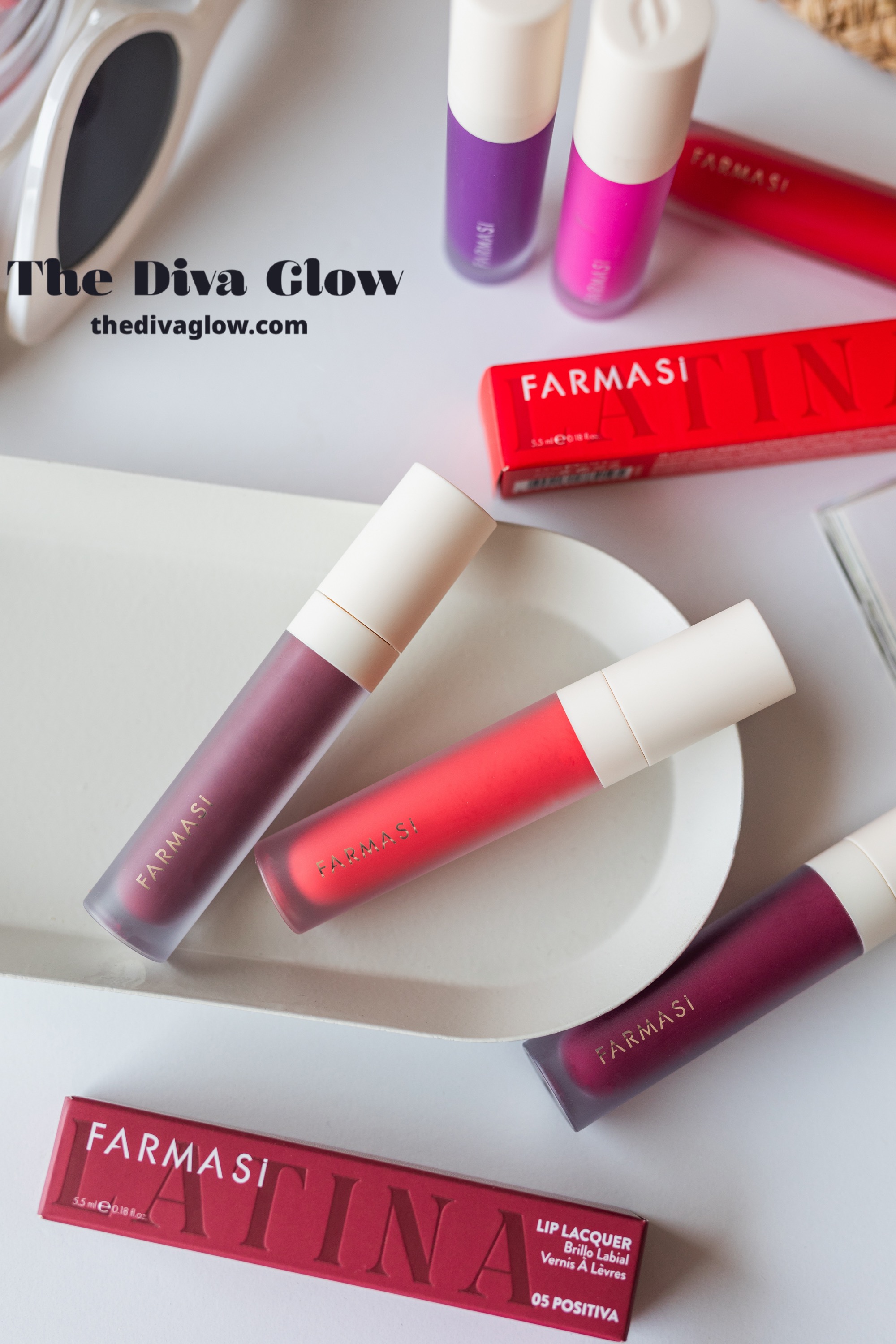 Farmasi Latina Lip Lacquer collection in vibrant colors